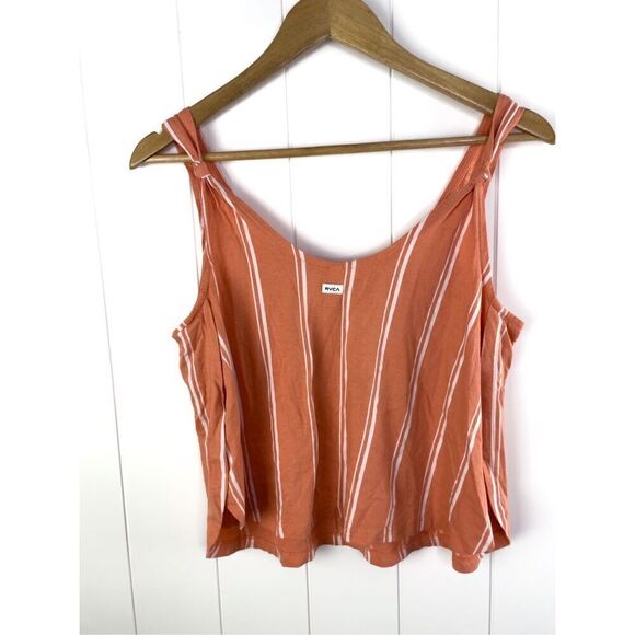 RVCA‎ Crown Washed Coral Striped Tank Top Size S - Picture 6 of 11